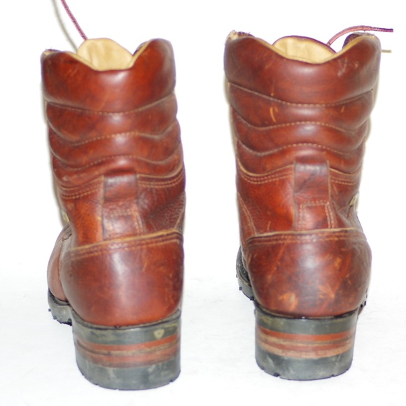 Carolina GOLD Leather Work Boots USA VTG EUC Sz 9